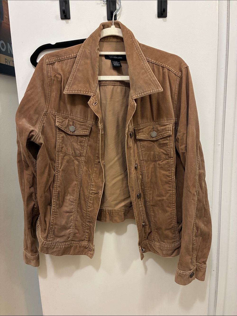 Y2K Calvin Klein Women’s Brown Corduroy Jacket - Classic Button-Front